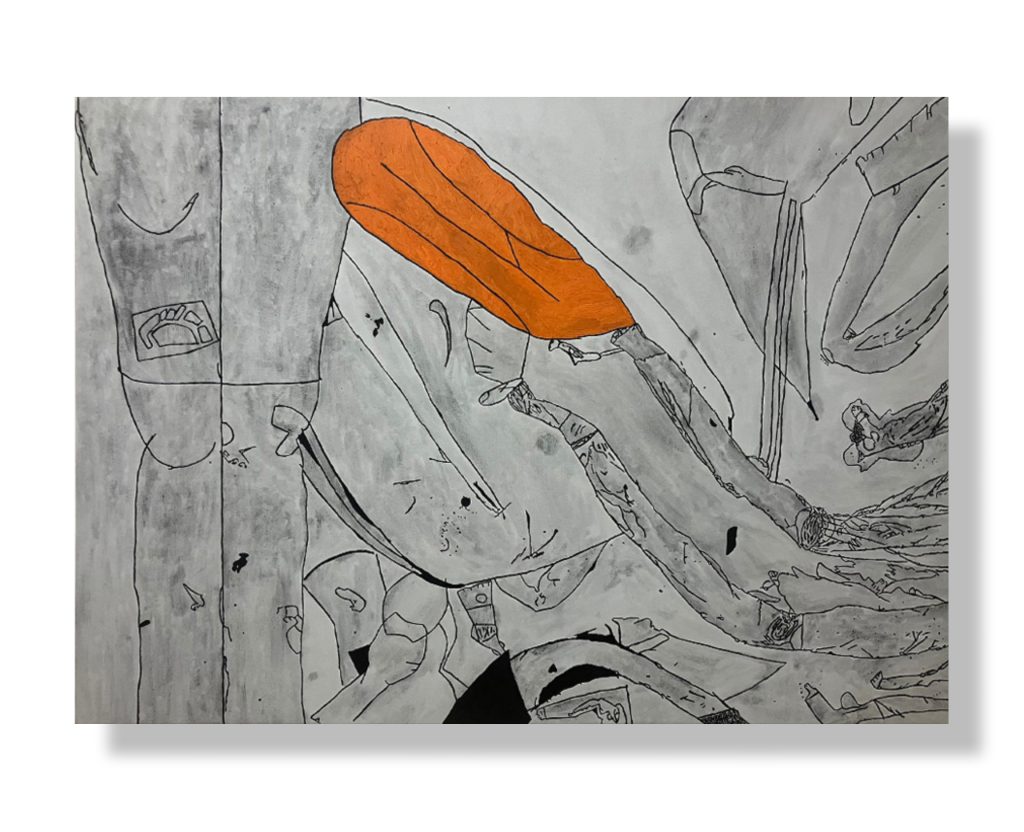 Alex Parrasch, Self Reflections, 2024, Oil on canvas, 50 x 72 inches
