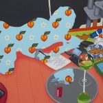 Audery Jackson, Peaches, 2024, Acrylic and oil on canvas, 48 x 50 inches