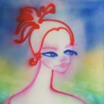 Erin Dunn, Pinky, 2021, Watercolor on canvas, 20 x 20 in : 50.8 x 50.8 cm