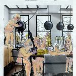 Tanya Haden, Committed to American Craft, 2022-2024, Acrylic paint on magazine paper, 10.75 x 8.25 inches