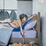 anya Haden, Home Health Kit, 2025, Acrylic paint on magazine paper, 10.25 x 8 inches