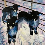 John Geary Three Negative Sheep, 2020 Acrylic on canvas 70.5 x 59 in / 179.07 x 149.86 cm