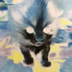 John Geary Negative Kitten, 2020 Charcoal and pastel on paper 24 x 18 in / 60.96 x 45.72 cm