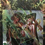 Gegam Kacherian Water wall, 2018 Acrylic and UV coated ink on Mylar 25 x 25 in / 63.5 x 63.5 cm