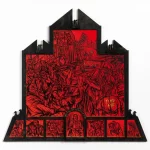 Francesca Bifulco We Are Water, 2024 Acrylic on wood panel set in burned wood artist frame 46 x 50 x 1 in / 116.82 x 127 x 2.54 cm