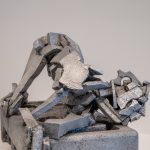 Desperate Figure, 2026, Cast aluminum, 11.5 x 5.5 x 8 in / 29.21 x 13.97 x 20.32 cm