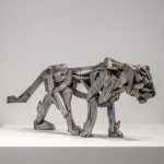 Tiger, 2026, Cast aluminum, 24 x 4 x 10 in / 60.96 x 10.16 x 25.4 cm
