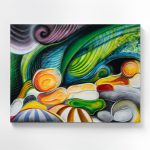 Joshua Tree Borealis, 2025, Acrylic on Panel, 18 x 24 inches