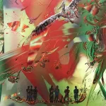 Gegam Kacherian Witness, 2017 Acrylic and UV coated ink on Mylar 25 x 25 in / 63.5 x 63.5 cm