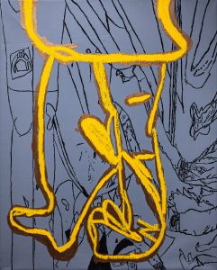 Alex Parrasch, Hen of the Woods, 2026, Oil and acrylic on canvas, 55.25 x 43 inches