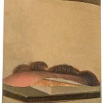 Brian Paeper | Wait, 2025 | Collage | 3.25 x 2.5 in; 14.76 x 13.19 in