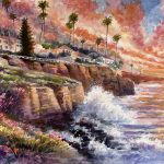 Elena Karenina | Sunset Cliffs, 2026 | Original watercolor on paper | 12 x 16 in; 16 x 20 in (framed)
