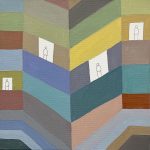 Jody Zellen | People in Buildings_10-7-24, 2024 | Gouache on canvas | 10 x 10 in