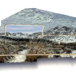Paul Paiement | Nexus - Quigley Pond, Idaho, 2026 | Acrylic on wood panel | 34 x 12.5 x 1.5 in
