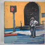 Chen Hua | Pause at the Corner, 2026 | Acrylic on panel | 6 x 6 in