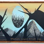 Senon Williams | Shaman wages break cap, 2026 | Flashe and acrylic on canvas | 12.75 x 16.75 in (framed)