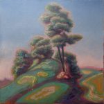 David Eddington Small Hill in Devon no. 6, 2026 Casein paint on hanji 18 x 18 in