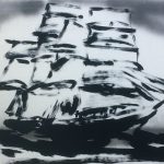 Tim Ebner | Untitled (Boat), 2026 | Acrylic on paper mounted on canvas | 18 x 24 in