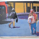 Chen Hua | Walking Separate Ways, 2026 | Acrylic on panel | 6.8 x 6 in